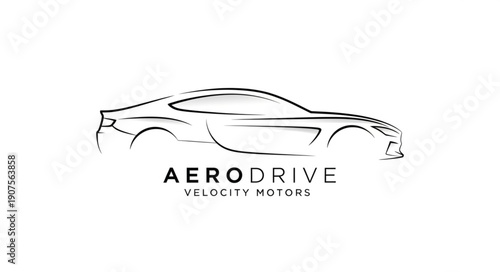 Aerodynamic Car Line Art Design.