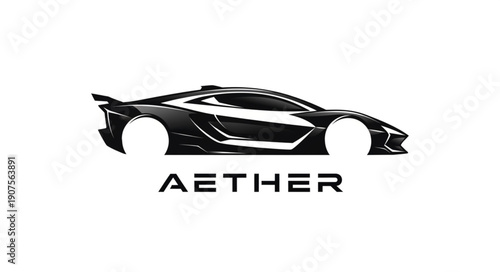 Aether Luxury Sports Car Logo Design.