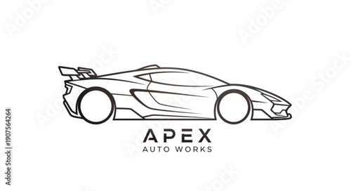 Apex Auto Works Sports Car Illustration.