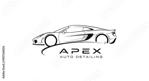 Apex Motors Logo Sports Car Design.