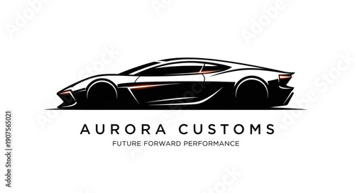 Aurora Customs Sports Car Illustration.