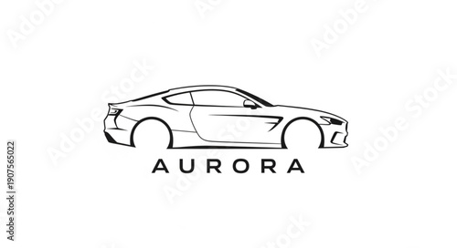Aurora Sports Car Line Art.
