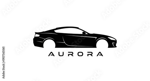 Aurora Sports Car Silhouette Illustration.
