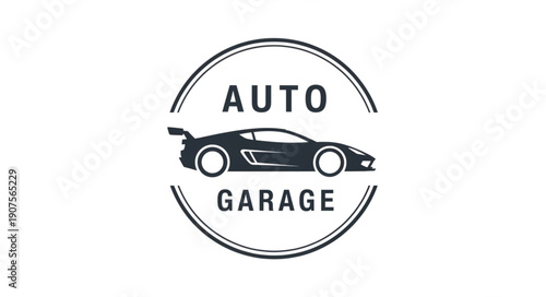 Auto Garage Logo Sports Car.