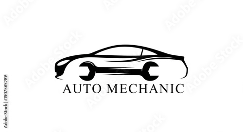 Auto Mechanic Car Repair Service Logo.