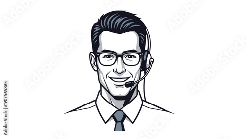 Businessman Wearing Glasses Smiling.