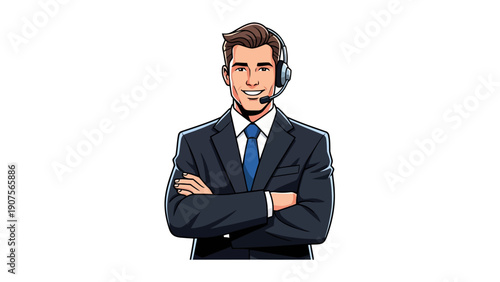 Businessman Wearing Headset.