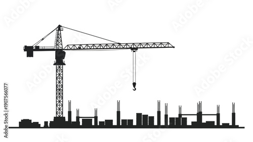 Construction Crane City Skyline.