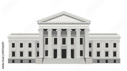 Government Building Architecture Model.