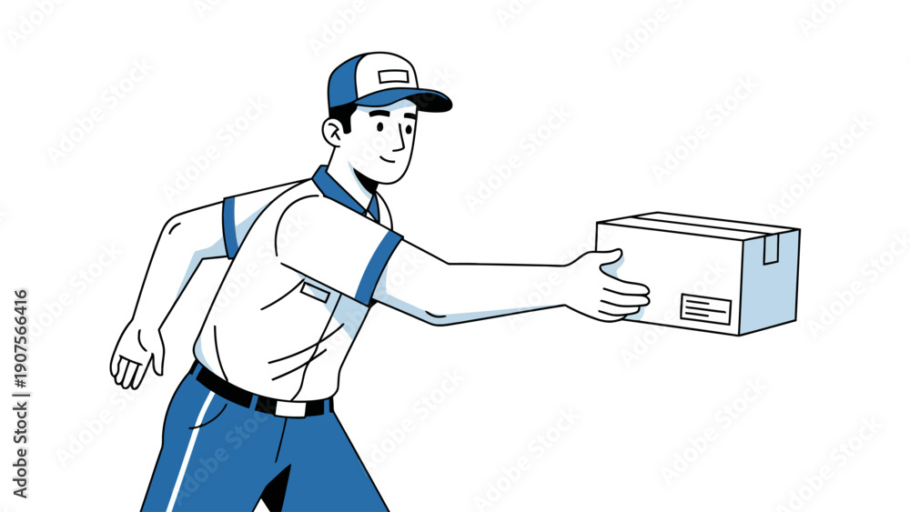 Fototapeta premium Man delivering a package.