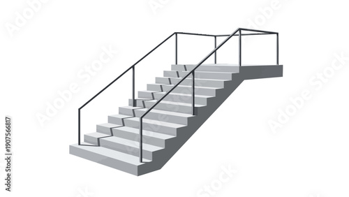 Metal Staircase with Railing.