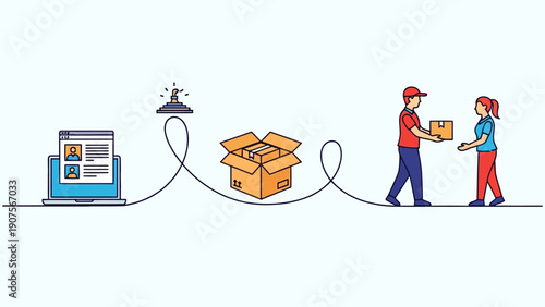 People moving brown boxes.