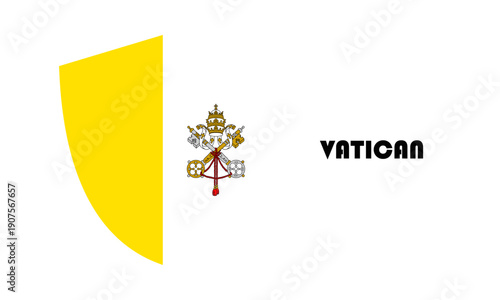 Vatican flag in shield shape with high quality