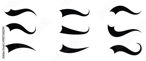 Hand drawn swoosh calligraphic element isolated on a white background are used to dynamic look for sports, sports, luxury brand logos. Vector illustration.