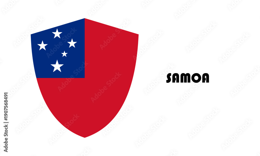 Fototapeta premium Samoa flag in shield shape with high quality