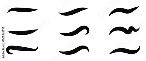 Hand drawn swoosh calligraphic element isolated on a white background are used to dynamic look for sports, sports, luxury brand logos. Vector illustration.