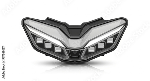 Modern Motorcycle Headlight with LED Lights.