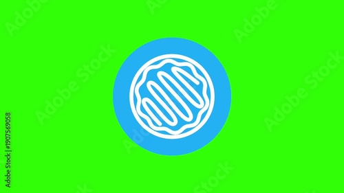 Animated donut White Zig Zag Line Pattern Loop on Green Screen, Abstract Wavy Drizzle, Cake Topping, Motion Graphic Element, Creative Overlay