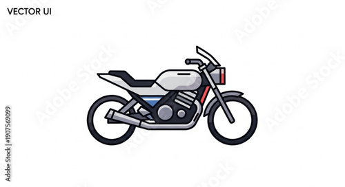 Modern Motorcycle Illustration White Background.