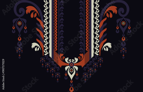 Abstract geometric ethnic patterns for necklaces fashion jewelry and embroidery illustrations.