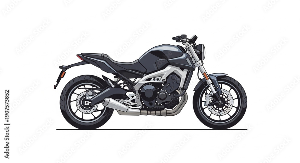 Obraz premium Modern Sport Motorcycle on White Background.