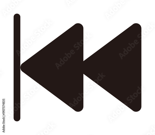 先頭まで巻き戻す黒アイコン