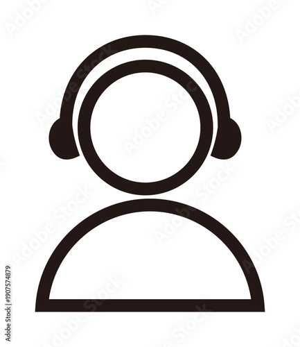 ヘッドフォンをしたアカウントアイコン