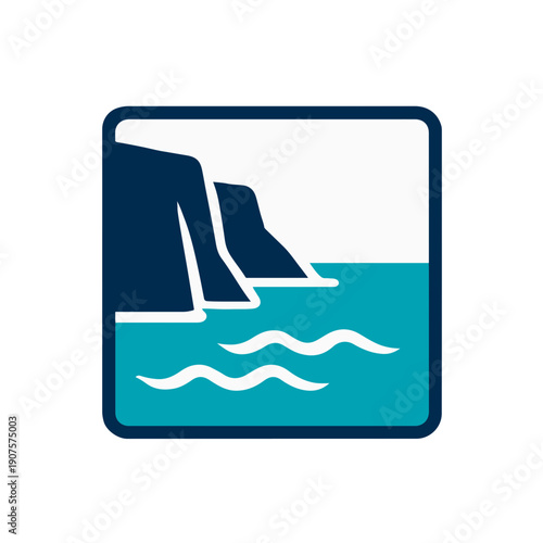 Dual Tone Coastal Cliff Icon
