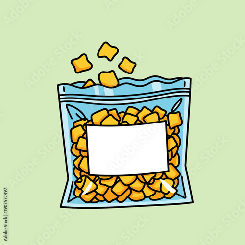 Bag of Cheese Puffs Snack.