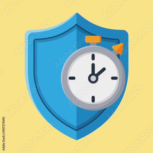 Blue Shield with Alarm Clock.