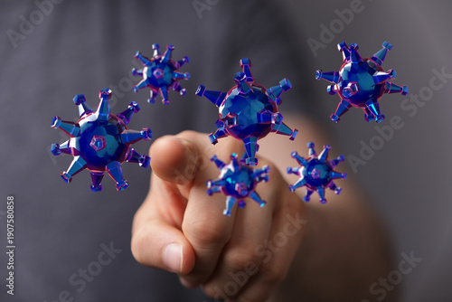 3D rendering of coronavirus...