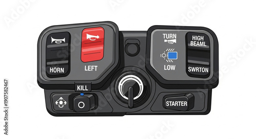Motorcycle Handlebar Control Switch Assembly.