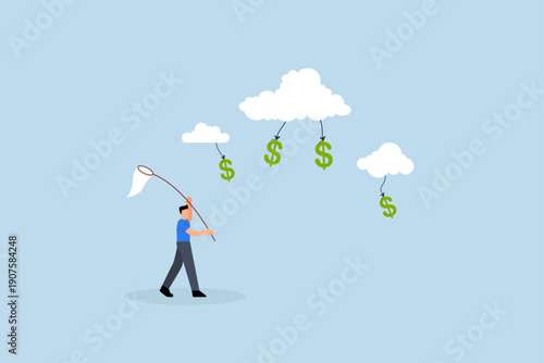 Cloud investment, investor catches dollar falling from cloud.