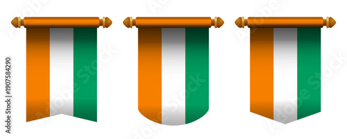 ivory coast banner flag graphic design template