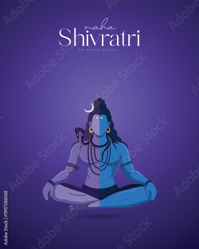 Maha Shivratri Festival Illustration Social Media Post