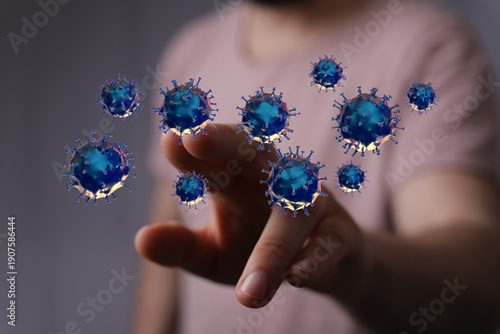 3D render of coronavirus pa...