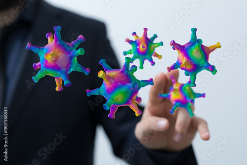 An image of a hand touching...