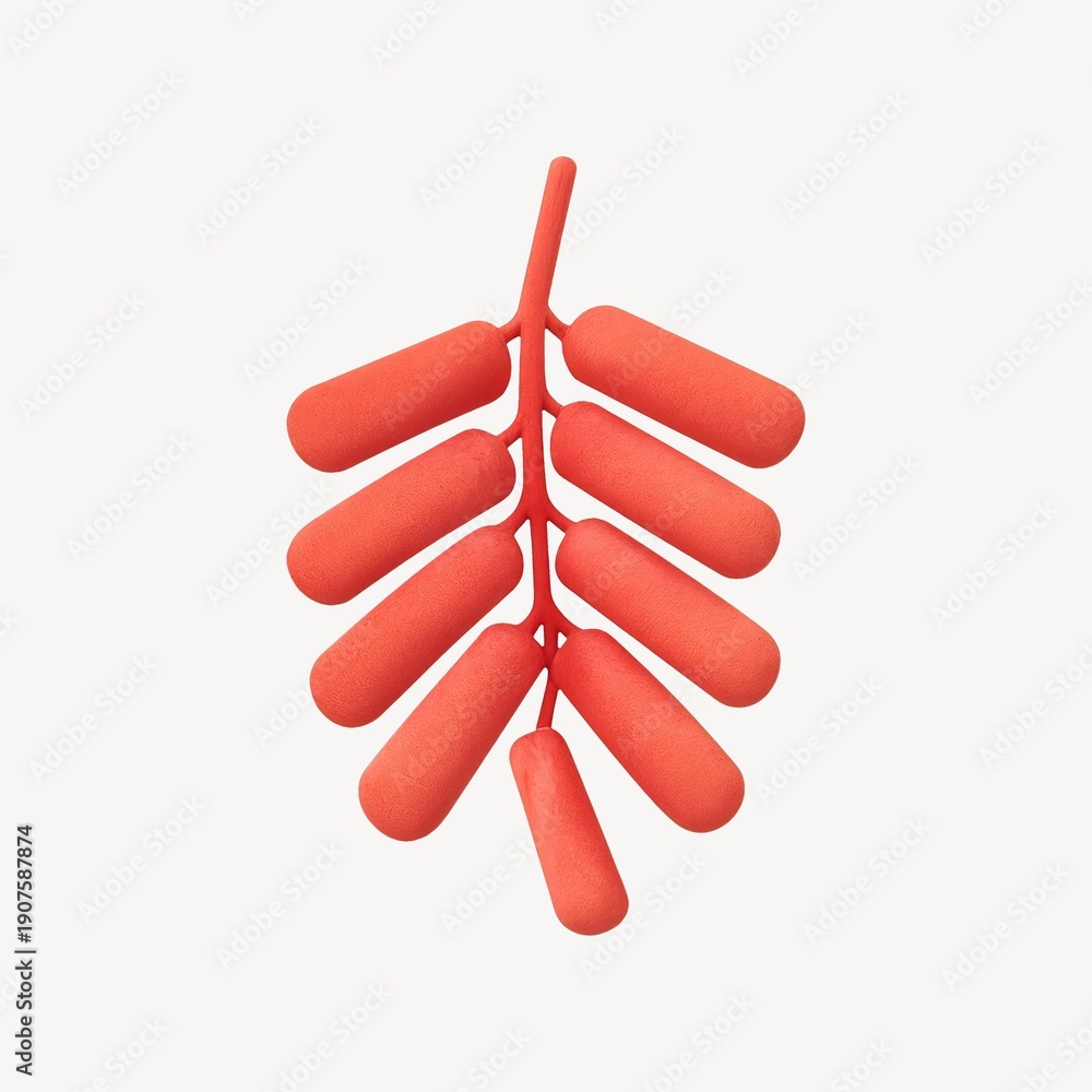 Fototapeta premium Abstract red leaf sculpture design.