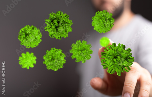 3D rendering of a human fin...