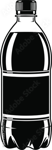 Black Soda Bottle: A sleek and modern bottle of soda stands tall, its dark, refreshing contents beckoning with promises of a crisp, cool sensation. A timeless symbol of refreshment and enjoyment.