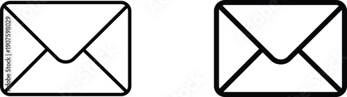 Envelope Mail Icons Vector Set – Email Message Symbols in Outline and Solid Style