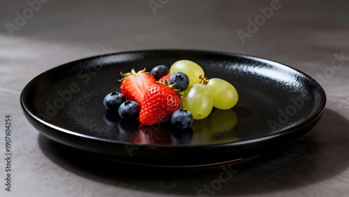 FreshFruitsOnBlackPlate