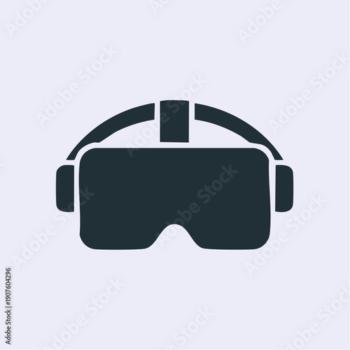 Virtual reality headset icon illustration showcasing modern technology and immersive experience