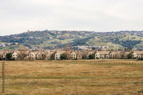 Canvastavla El Dorado Hills California Suburban Homes with Rolling Foothills