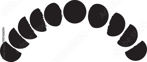 Black and white illustration of a dental arch model