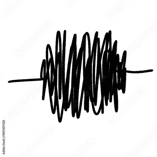 Hand drawn mental health and stress scribble element illustration