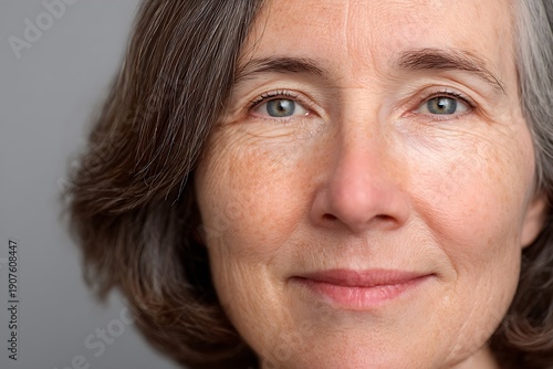 Wallpaper Mural Mature Woman Portrait with Gray Hair. Torontodigital.ca