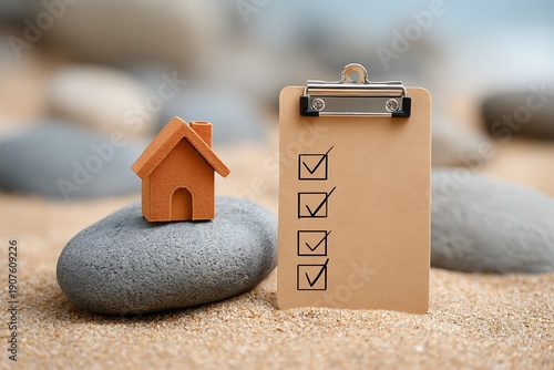 Wallpaper Mural Miniature House on Rock with Checklist. Torontodigital.ca