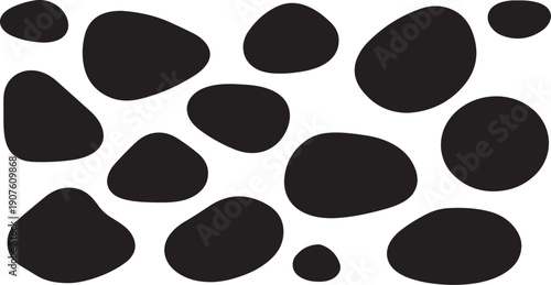 Black spots on white background abstract pattern design element