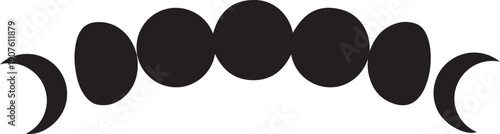 Phases of the Moon in a Minimalist Black Design